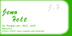 jeno helt business card